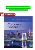 Test Bank for Corporate Finance 13th Edition by Stephen Ross&comma; Randolph Westerfield&comma; Jeffrey Jaffe&comma;  Bradford Jordan All Chapters Complete