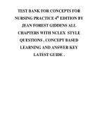 Test Bank Concepts for Nursing Practice 4th Edition Jean Foret Giddens 2025&sol; 2026 Comprehensive Exam Prep Resource