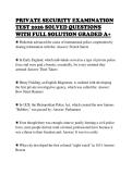 PRIVATE SECURITY EXAMINATION TEST 2026 SOLVED QUESTIONS WITH FULL SOLUTION GRADED A&plus;