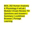 BIOL 252 Human Anatomy & Physiology II w&sol;Lab &vert; Module 5 Exam Review 70&plus; Questions and Answers -Summary &vert; LockDown Browser &vert; Portage Learning   