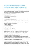 HESI MENTAL HEALTH RN V1-V3 EXAM QUESTIONS WITH COMPLETE SOLUTIONS