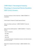 CNRN Week 1 Neurological Anatomy&comma; Physiology&comma; & Assessment Review Questions With Correct Answers 