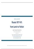 Edexcel A-Level History Option E Russia 1917-91 from Lenin to Yeltsin Essay Plans 