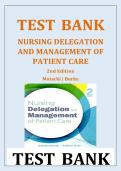Nursing Delegation and Management of Patient Care 2nd Edition comprehensive lecture summary and practice questions