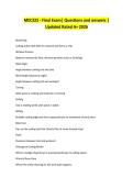 MEC322 - Final Exam&vert; Questions and answers &vert; Updated Rated A&plus; 2026
