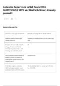 Asbestos Supervisor Initial Exam 2026 QUESTIONS &vert; 100&percnt; Verified Solutions &vert; Already passed&excl;&excl;