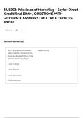 BUS203&colon; Principles of Marketing - Saylor Direct Credit Final EXAM&comma; QUESTIONS WITH ACCURATE ANSWERS &vert; MULTIPLE CHOICES &vert;2026&excl;&excl;