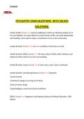 Psychiatry &ndash; PSY 401 &lpar;or Equivalent&rpar; &ndash; 2026 &ndash; Exam Questions with Fully Solved Answers