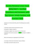 Florida Personal Lines Exam  2026&sol;2027 &ndash; Verified  Questions and Answers with  Top Scores&comma; Study Guides&comma; and  Practice Tests 