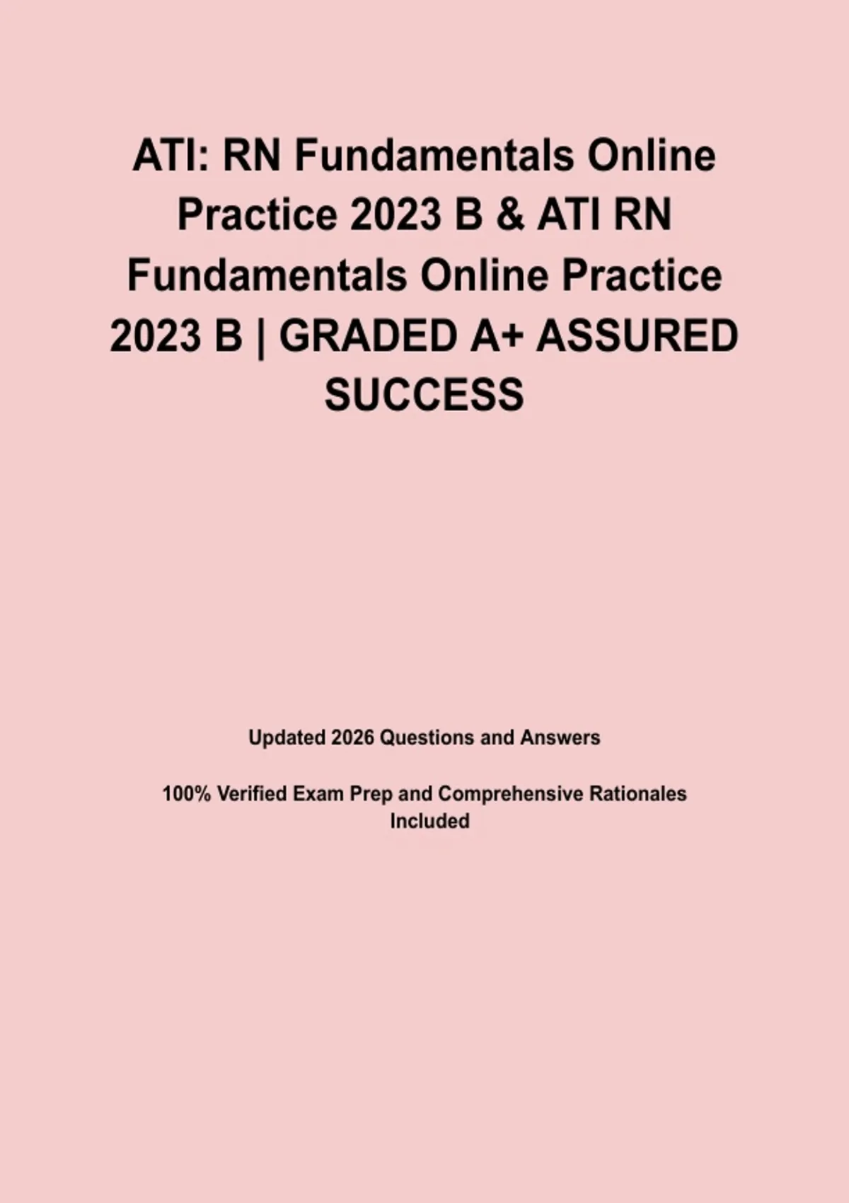 ATI RN Fundamentals Online Practice 2023 B | Questions and Answers with ...