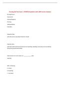 Nursing 102 Final Exam &vert; UPDATED Questions with 100&percnt; Correct Answers
