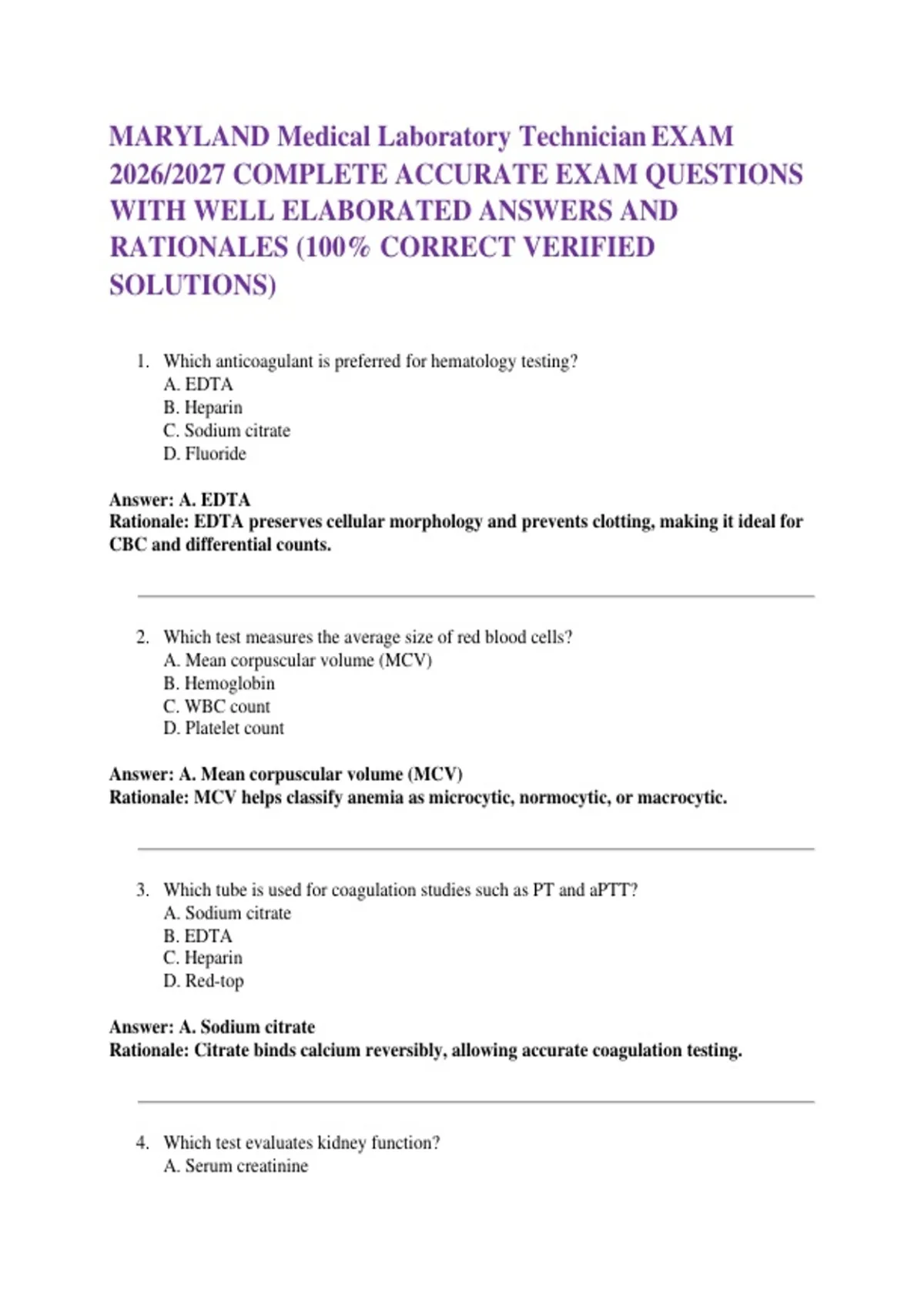 Mlt Comprehensive Exam Question Examples Crush the Maryland MLT Exam 2026/2027 – Complete Accurate Questions ...