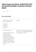 Tattoo Oregon Test EXAM&comma; QUESTIONS WITH ACCURATE ANSWERS &vert; MULTIPLE CHOICES &vert;2026&excl;&excl;