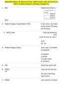 Identification of Ammunition &lpar;AKO&rpar; Exam with all Correct & 100&percnt; Verified Answers &vert;Already Graded A&plus;