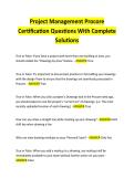 Project Management Procore  Certification Questions With Complete  Solutions 