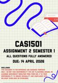 CAS1501 Assignment 2 &lpar;Quiz&rpar; Semester 1 Memo &vert; Due 14 April 2026