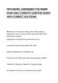 PSYCHIATRIC ASSESSMENT FOR PMHNP EXAM 2026 COMPLETE QUESTION DIGEST WITH CORRECT SOLUTIONS