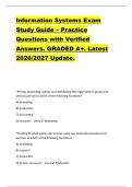 Information Systems Exam  Study Guide &ndash; Practice  Questions with Verified  Answers&period; GRADED A&plus;&period; Latest  2026&sol;2027 Update&period; 