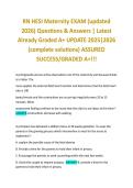 RN HESI Maternity EXAM &lpar;updated  2026&rpar; Questions & Answers &vert; Latest  Already Graded A&plus; UPDATE 2025&vert;2026  &lpar;complete solutions&rpar; ASSURED  SUCCESS&sol;GRADED A&plus;&excl;&excl;&excl; 