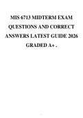 MIS 6713 MIDTERM EXAM QUESTIONS AND CORRECT ANSWERS LATEST GUIDE 2026 GRADED A&plus; &period;