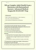 NR 341 Exam 1 COMPILED &vert; Complex Adult Health &vert; Chamberlain University &vert; STUDY PACK