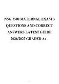 NSG 3500 MATERNAL EXAM 3 QUESTIONS AND CORRECT ANSWERS LATEST GUIDE 2026&sol;2027 GRADED A&plus; &period;