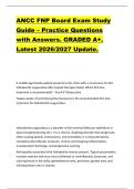 ANCC FNP Board Exam Study  Guide &ndash; Practice Questions  with Answers&period; GRADED A&plus;&period;  Latest 2026&sol;2027 Update&period;  