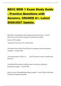 BECC MOD 1 Exam Study Guide &ndash; Practice Questions with  Answers&period; GRADED A&plus;&period; Latest  2026&sol;2027 Update&period;  