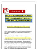 NUR 2513 Maternal Child Nursing Exam 1 Test Bank &vert; Latest Edition &vert; 300&plus; Questions and Answers with Rationales &vert; A-Grade &vert; Maternity&comma; Newborn & Pediatric Nursing &vert; NCLEX-RN&reg; Prep PDF