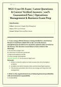 WGU C720 OA Exam &vert; Latest Questions & Correct Verified Answers &vert; 100&percnt; Guaranteed Pass &vert; Operations Management & Business Exam Prep PDF