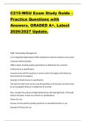 C215-WGU Exam Study Guide &ndash;  Practice Questions with  Answers&period; GRADED A&plus;&period; Latest  2026&sol;2027 Update&period;  