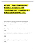 CEA 201 Exam Study Guide &ndash;  Practice Questions with  Verified Answers&period; GRADED A&plus;&period;  Latest 2026&sol;2027 Update&period;  