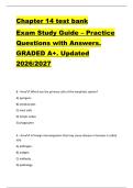 Chapter 14 test bank  Exam Study Guide &ndash; Practice  Questions with Answers&period;  GRADED A&plus;&period; Updated  2026&sol;2027 