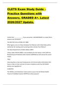 CLETS Exam Study Guide &ndash;  Practice Questions with  Answers&period; GRADED A&plus;&period; Latest  2026&sol;2027 Update&period;  