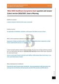 WGU D391 Healthcare Ecosystems Exam question and answer &vert;Latest version 2026&sol;2027&comma; Exam of Nursing