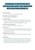 RASMUSSEN PATHOPHYSIOLOGY 2 CERTIFICATION SCRIPT 2026 QUESTIONS WITH SOLUTIONS GRADED A&plus;