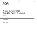 2026 AQA A level Biology Paper 3  Predicted Paper &lpar;Mark Scheme&rpar;