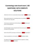 Cosmetology state board exam&vert; 100  QUESTIONS&vert; WITH COMPLETE  SOLUTIONS 