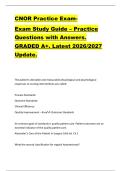 CNOR Practice Exam-   Exam Study Guide &ndash; Practice  Questions with Answers&period;  GRADED A&plus;&period; Latest 2026&sol;2027  Update&period; 