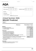 2026 AQA A level Biology Paper 3  Predicted Paper &lpar;Question Paper&rpar;