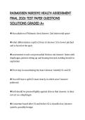 RASMUSSEN NUR2092 HEALTH ASSESSMENT FINAL 2026 TEST PAPER QUESTIONS SOLUTIONS GRADED A&plus;