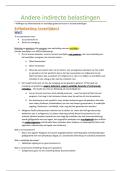 Samenvatting 'Andere indirecte belastingen'