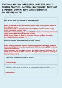 NSG 3500 &sol; NSG3500 EXAM 3&colon; &lpar;NEW 2025&sol; 2026 UPDATE&rpar;  NURSING PRACTICE - MATERNAL HEALTH GUIDE&vert; QUESTIONS  & ANSWERS&vert; GRADE A&vert; 100&percnt; CORRECT &lpar;VERIFIED  SOLUTIONS&rpar;- GALEN  