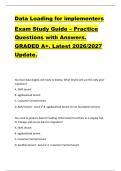 Data Loading for implementers  Exam Study Guide &ndash; Practice  Questions with Answers&period;  GRADED A&plus;&period; Latest 2026&sol;2027  Update&period; 
