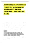 Data Loading for Implementers  Exam Study Guide &ndash; Practice  Questions with Answers&period;  GRADED A&plus;&period; Latest 2026&sol;2027  Update&period; 