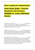 Data Loading for Implementers  Exam Study Guide &ndash; Practice  Questions with Answers&period;  GRADED A&plus;&period; Latest 2026&sol;2027  Update&period;  