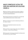 MILADY COSMETOLOGY ACTUAL TEST PAPER 2026 QUESTIONS WITH SOLUTIONS GRADED A&plus;