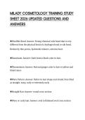 MILADY COSMETOLOGY TRAINING STUDY SHEET 2026 UPDATED QUESTIONS AND ANSWERS