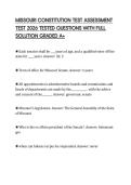 MISSOURI CONSTITUTION TEST ASSESSMENT TEST 2026 TESTED QUESTIONS WITH FULL SOLUTION GRADED A&plus;