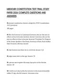 MISSOURI CONSTITUTION TEST FINAL STUDY PAPER 2026 COMPLETE QUESTIONS AND ANSWERS